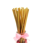 Gouden rietjes -goud in een glazen pot met roze strik, perfect voor feestdagen